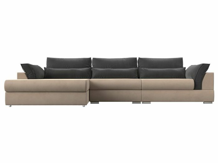 Угловой диван-кровать Пекин Long серо-бежевого цвета угол левый - купить Угловые диваны по цене 112999.0