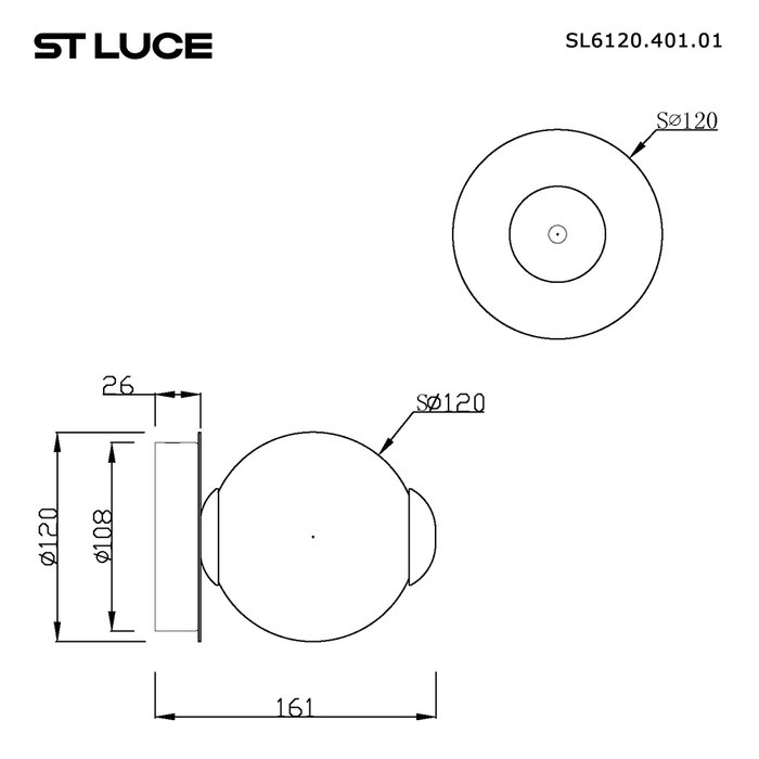 Светильник настенный ST-Luce Черный/Прозрачное кракелированное стекло LED 1*8,5W 3000K PEEK - лучшие Бра и настенные светильники в INMYROOM