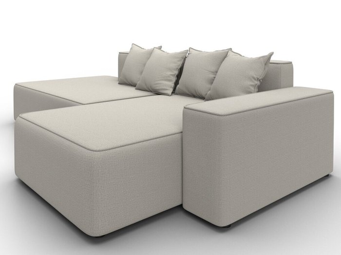 Угловой диван-кровать Лига-079 светло-бежевого цвета правый - лучшие Угловые диваны в INMYROOM