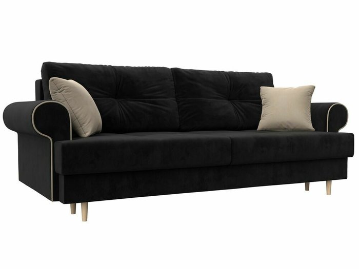 Прямой диван-кровать Сплин черного цвета