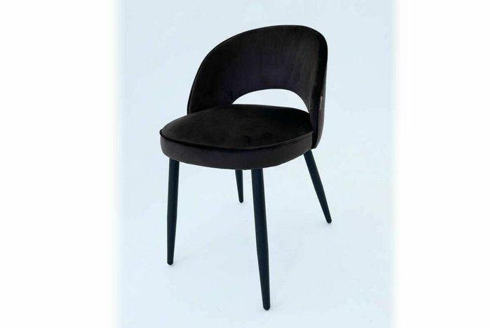 Стул Моли коричневого цвета с черными ножками - лучшие Обеденные стулья в INMYROOM