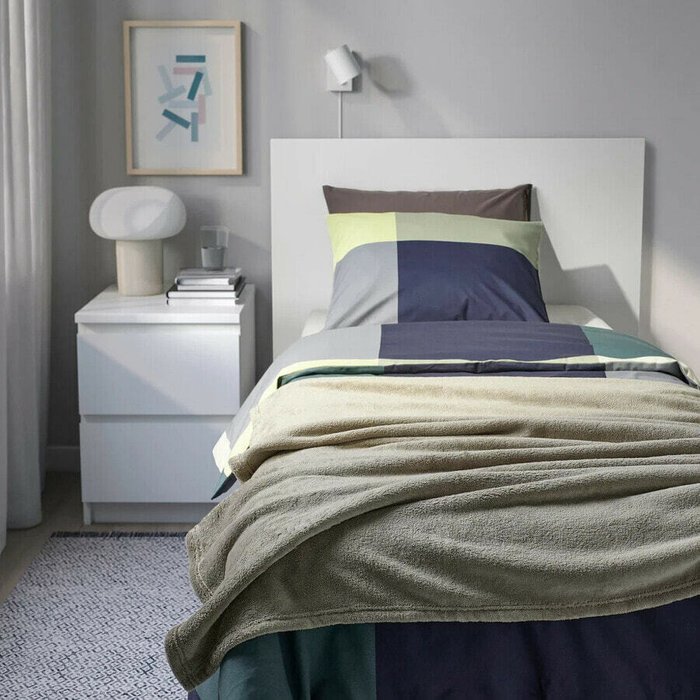 Покрывало светло-серо-зеленое, 150х250 см - лучшие Покрывала в INMYROOM