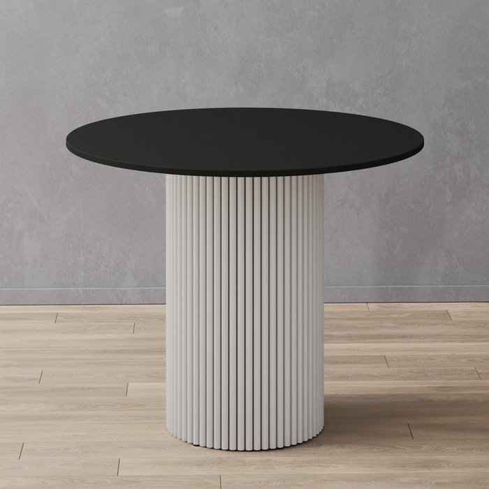 Обеденный стол Trubis Wood L 90 черно-белого цвета - лучшие Обеденные столы в INMYROOM