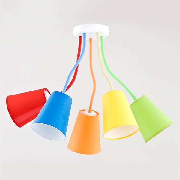 Потолочная люстра с разноцветными плафонами 2107 Wire Colour - купить Потолочные светильники в детскую по цене 21800.0