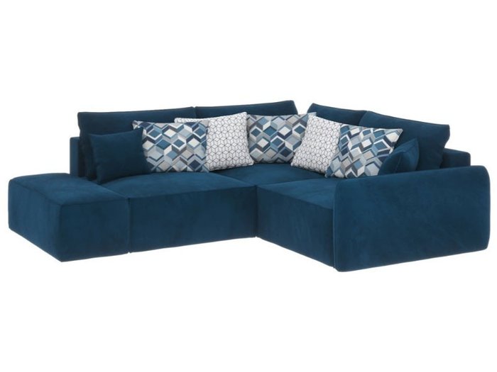 Угловой диван-кровать Портленд синего цвета - купить Угловые диваны по цене 82990.0