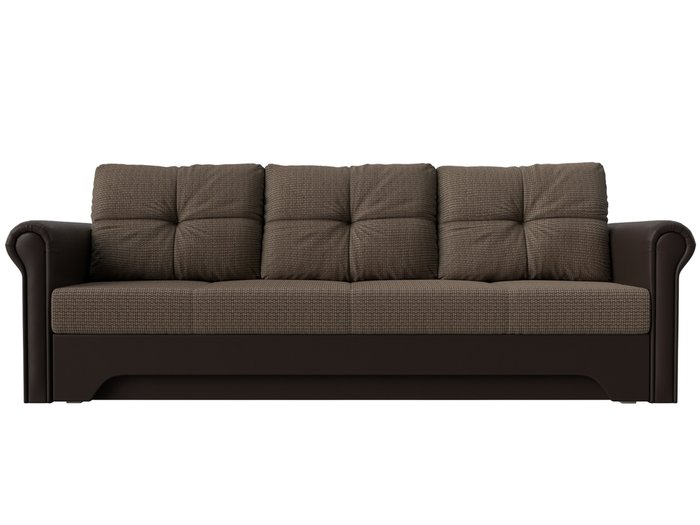 Прямой диван-кровать Европа бежево-коричневого цвета (ткань/экокожа) - купить Прямые диваны по цене 36999.0
