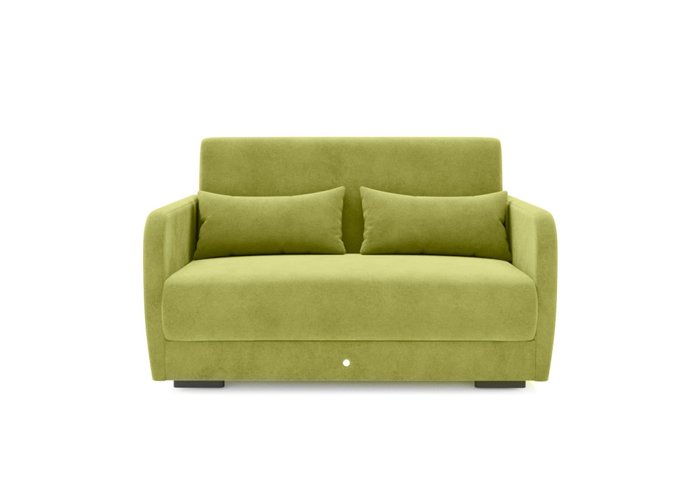Прямой диван-кровать зеленого цвета