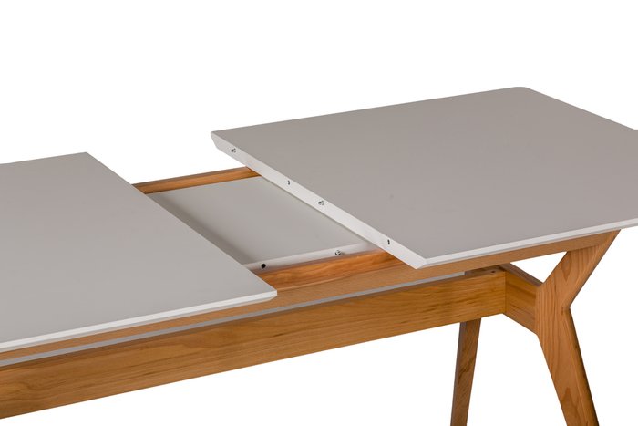 Раскладной обеденный стол Нарвик серо-бежевого цвета - лучшие Обеденные столы в INMYROOM