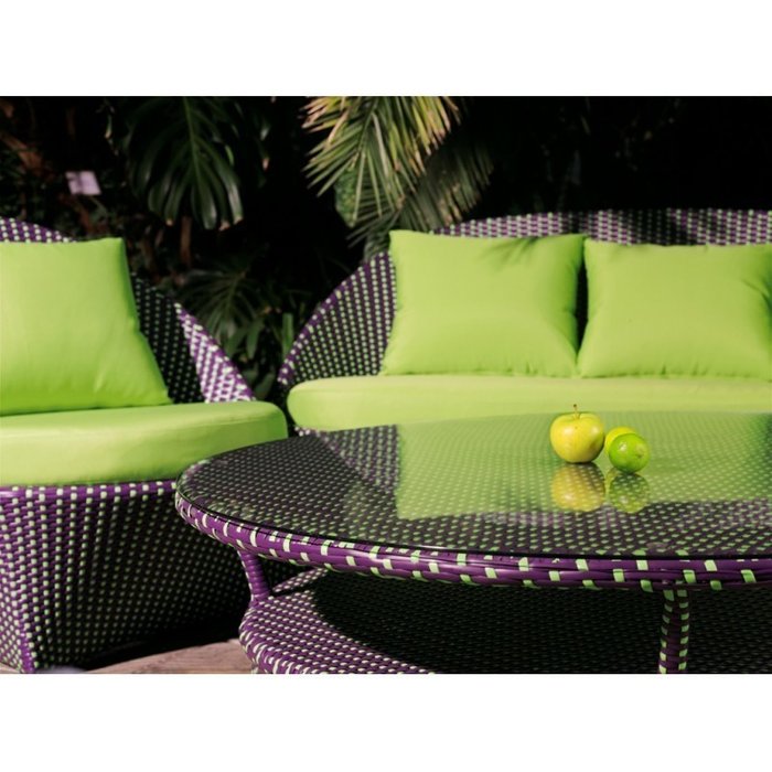 Кресло Ландыши с подушками фисташкового цвета - лучшие Садовые кресла в INMYROOM