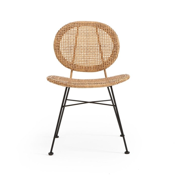 Комплект из двух стульев из плетеного пластика Rubis бежевого цвета - лучшие Садовые стулья в INMYROOM