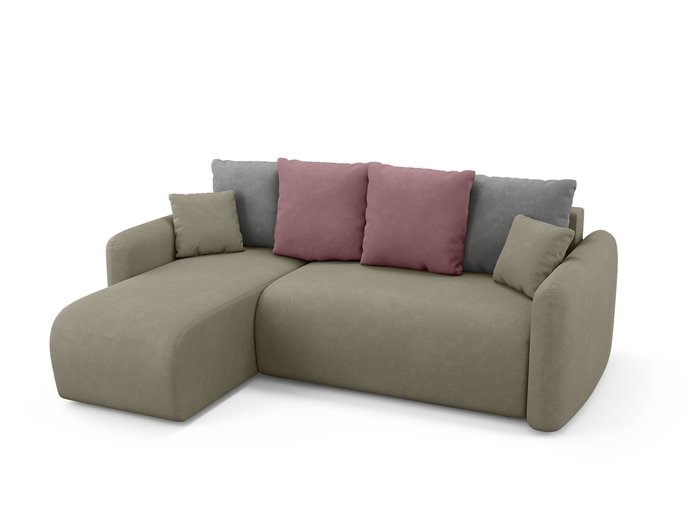 Угловой диван-кровать левый Arti бежево-коричневого цвета - купить Угловые диваны по цене 77100.0