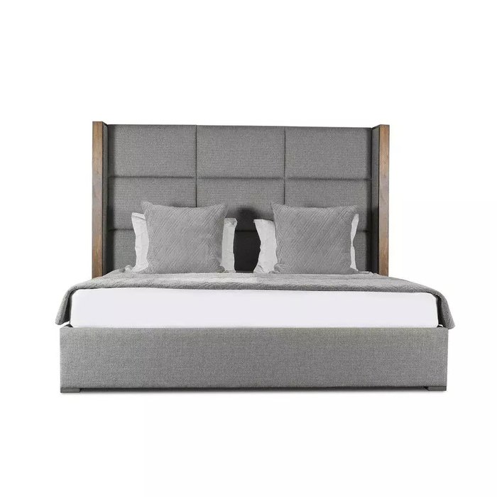 Кровать Berkley Winged Cube Wood 160x200 серого цвета