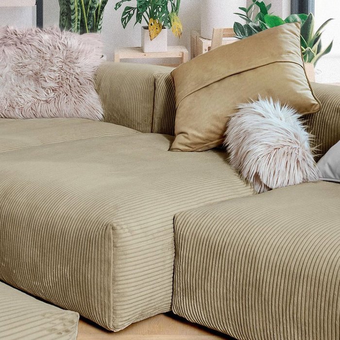 Угловой диван Фиджи бежевого цвета - лучшие Угловые диваны в INMYROOM