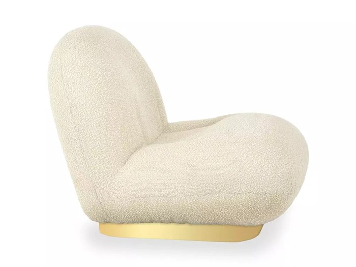Кресло Pacha Wood белого цвета с золотым основанием - лучшие Интерьерные кресла в INMYROOM