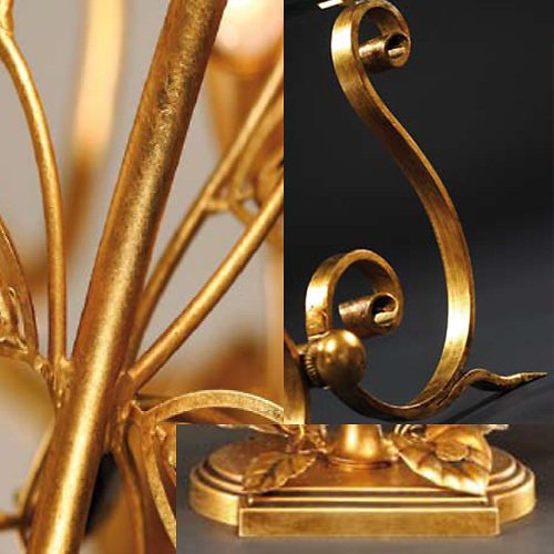 Подвесной светильник Nuova Montart из металла золотого цвета со стеклянным конусообразным плафоном - купить Подвесные люстры по цене 125550.0