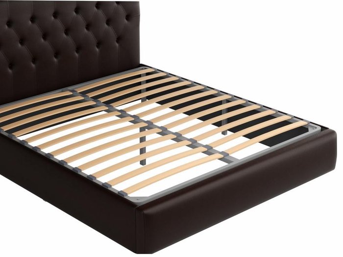 Кровать Амели 140х200 темно-коричневого цвета с матрасом - лучшие Кровати для спальни в INMYROOM