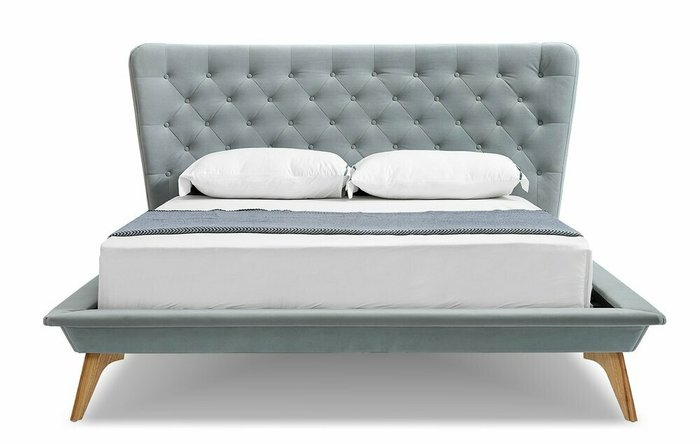 Кровать Bohemia 160х200 серого цвета - купить Кровати для спальни по цене 47631.0