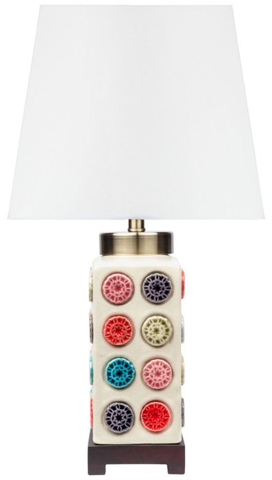 Лампа настольная керамическая с белым абажуром - купить Настольные лампы по цене 28166.0