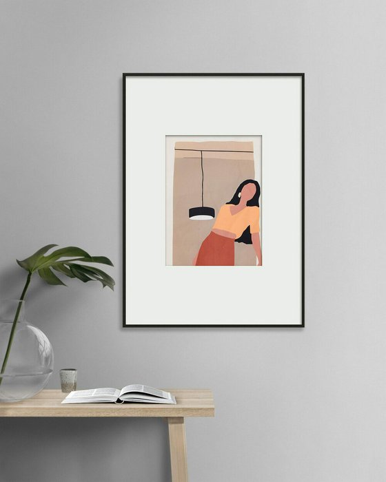 Интерьерный жикле Leaning woman 50х70 на холсте - купить Картины по цене 8900.0