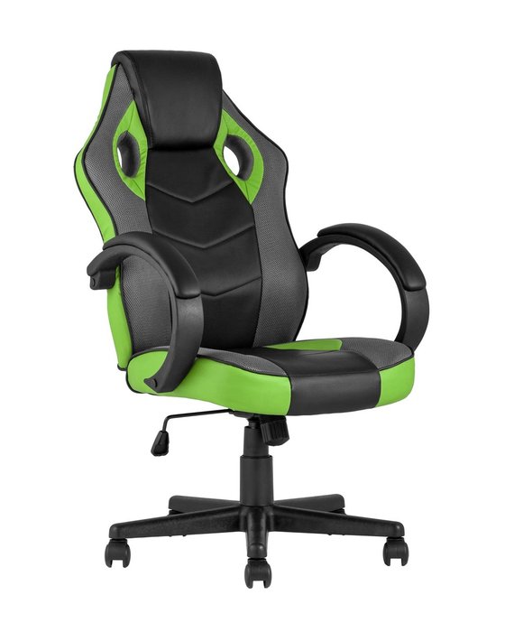 Кресло игровое Top Chairs Sprinter черно-зеленого цвета