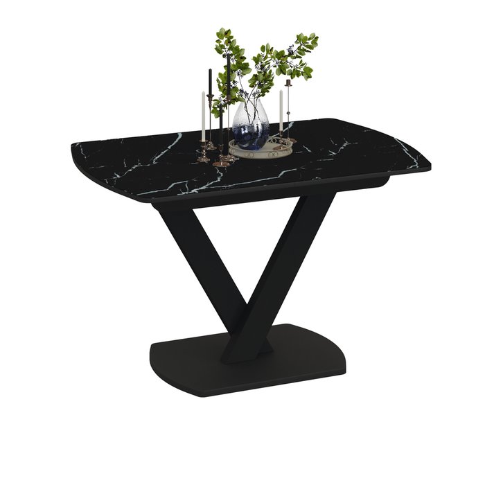 Раздвижной обеденный стол Салерно черного цвета