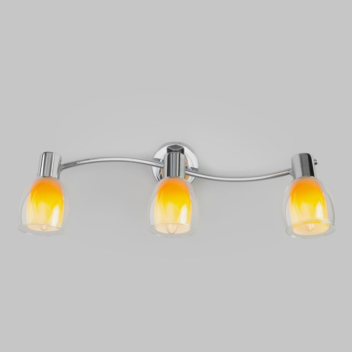 Настенный светильник со стеклянными плафонами 20119/3 желтый - купить Накладные споты по цене 1260.0