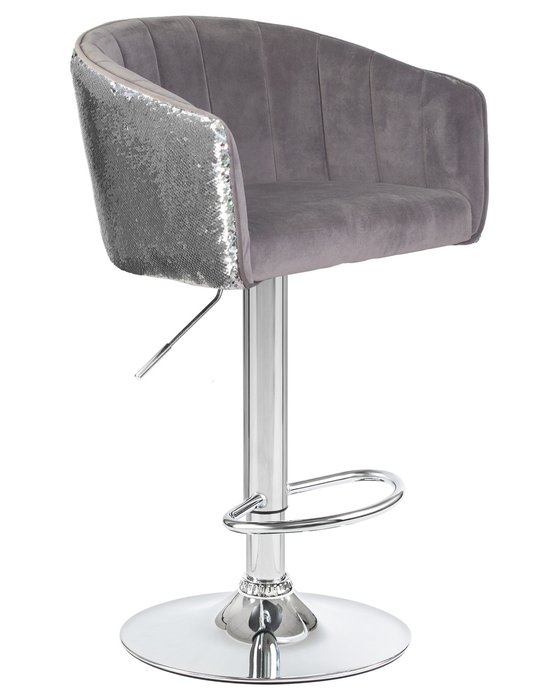 Стул барный Darcy Shiny серого цвета - купить Барные стулья по цене 8790.0