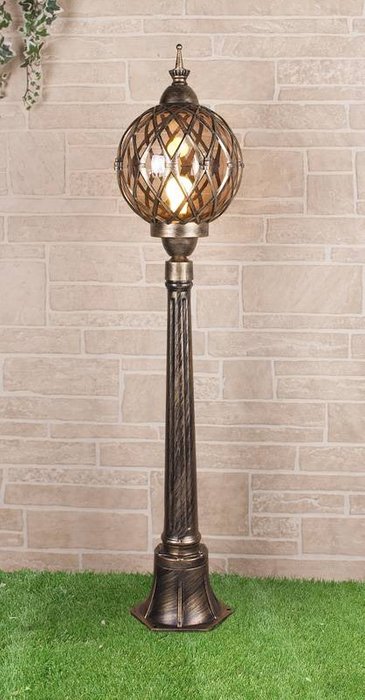 Ландшафтный светильник уличный на столбе Sirius F цвета черное золото  - купить Наземные светильники по цене 9590.0