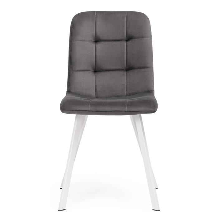 Стул Bruk серого цвета на белых ножках - купить Обеденные стулья по цене 3700.0
