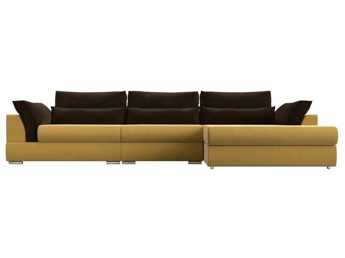 Угловой диван-кровать Пекин Long желто-коричневого цвета угол правый - купить Угловые диваны по цене 109999.0