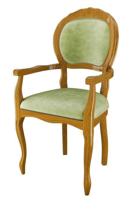 Стул-кресло деревянный Дезире зеленого цвета