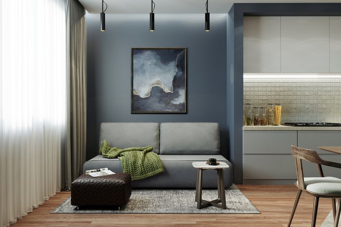 Диван-кровать Лаки серого цвета - купить Прямые диваны по цене 24990.0
