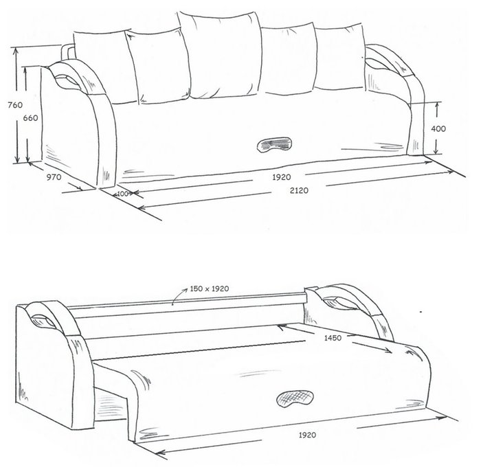 Диван-кровать Юпитер бежевого цвета - купить Прямые диваны по цене 25120.0