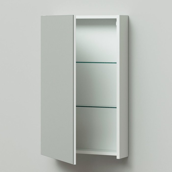 Зеркальный шкаф Александра 45 белого цвета - лучшие Полки в INMYROOM