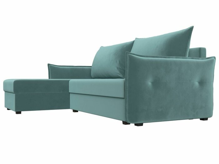 Угловой диван-кровать Лига 004 темно-голубого цвета угол левый - лучшие Угловые диваны в INMYROOM