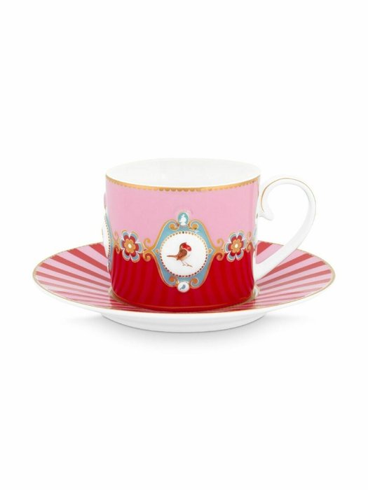 Набор из 2-х чашек с блюдцами Love Birds Medallion Red-Pink, 200 мл - купить Для чая и кофе по цене 9090.0 Набор из 2-х чашек с блюдцами Love Birds Medallion Red-Pink, 200 мл - купить Для чая и кофе по цене 9090.0