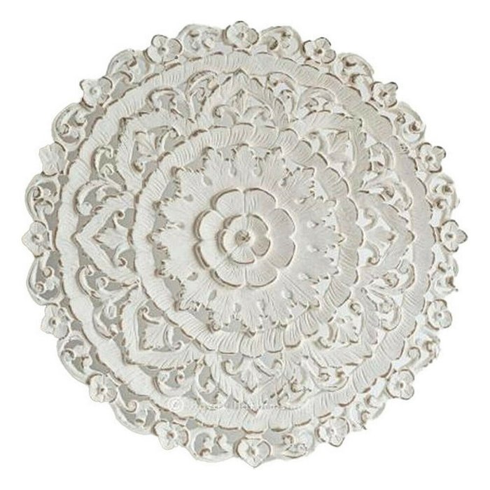 Настенный декор Белый Mandala Деревянный MDF (90 x 2 x 90 )