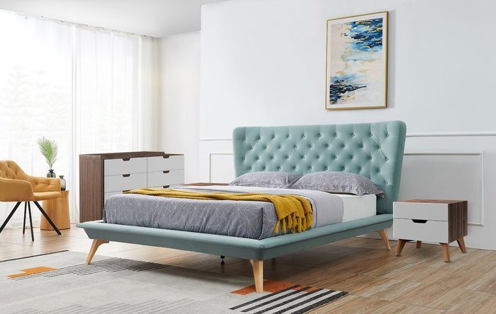 Кровать Bohemia 180х200 бирюзового цвета - купить Кровати для спальни по цене 69363.0