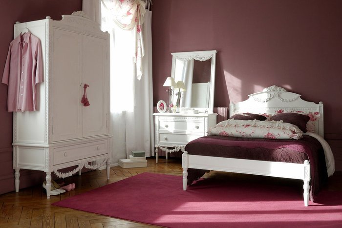 Кровать Будуар белого цвета 140х190   - купить Кровати для спальни по цене 153700.0