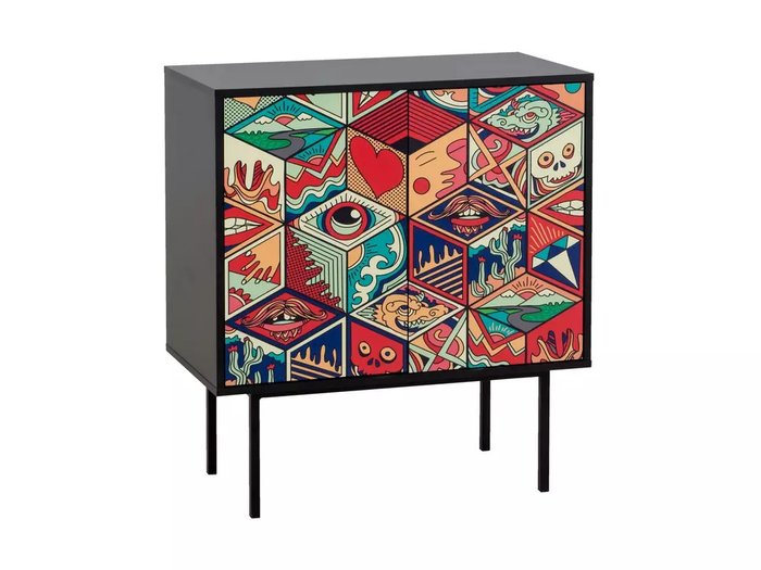 Комод Boho черного цвета на металлических ножках - купить Комоды по цене 31000.0