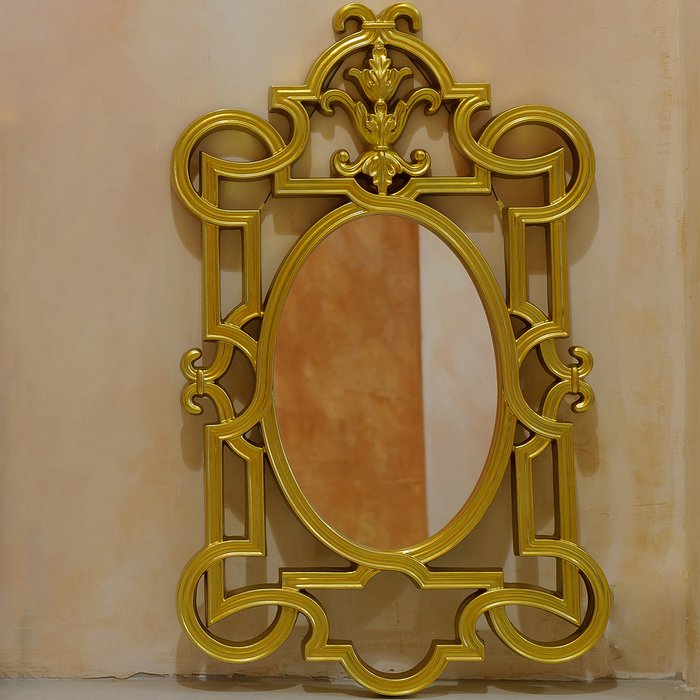 Настенное зеркало Аваллон в золотистой раме - лучшие Настенные зеркала в INMYROOM