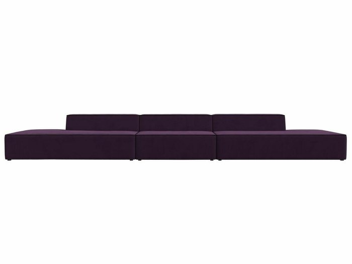 Прямой модульный диван Монс Лонг темно-фиолетового цвета с черным кантом - купить Прямые диваны по цене 75999.0