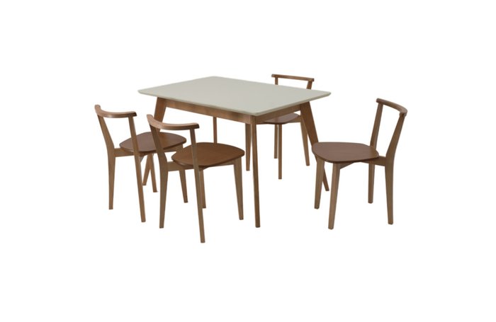 Обеденная группа Сканди 120 со стульями коричневого цвета