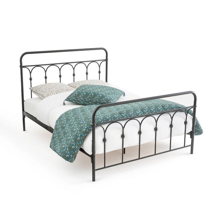 Кровать из металла Clarel 140х190 черного цвета без основания Кровать из металла Clarel 140х190 черного цвета без основания