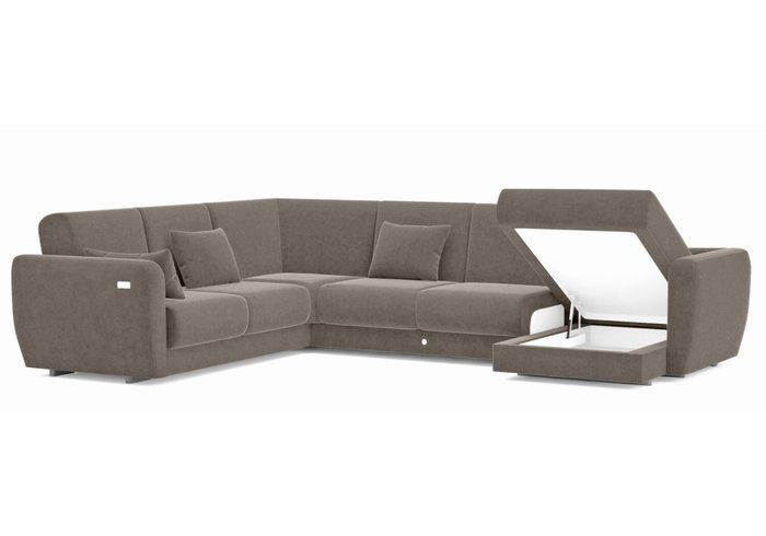 Модульный угловой диван-кровать серого цвета - купить Угловые диваны по цене 325000.0