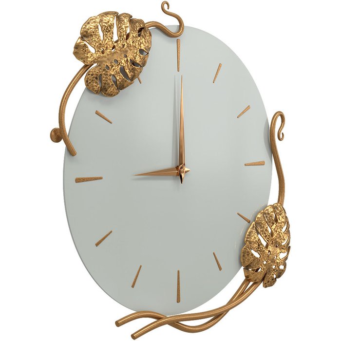 Настенные часы Monstera Deliciosa светло-серого цвета - купить Часы по цене 15899.0