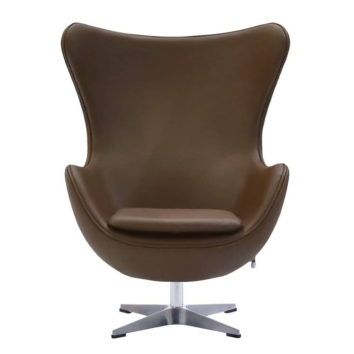 Кресло Egg Style Chair коричнево-серебристого цвета - купить Интерьерные кресла по цене 65990.0