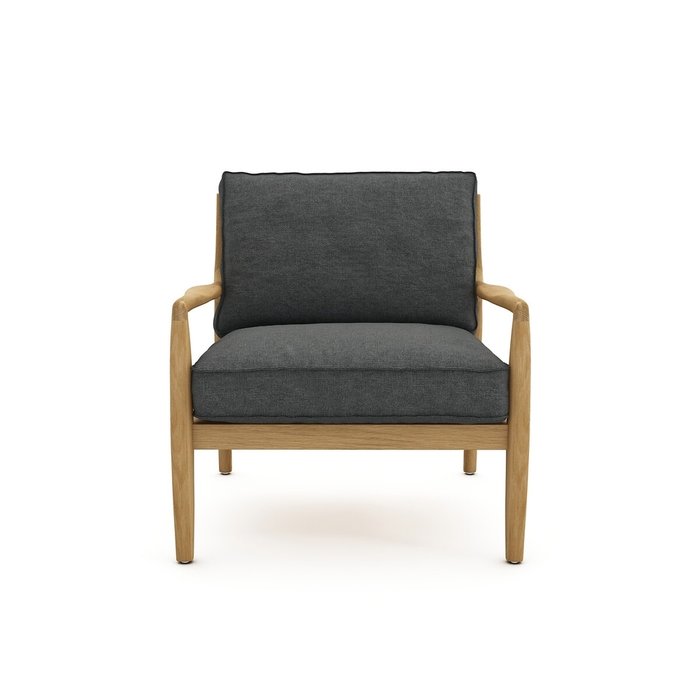 Кресло из льняной ткани Dilma серого цвета - купить Интерьерные кресла по цене 55770.0