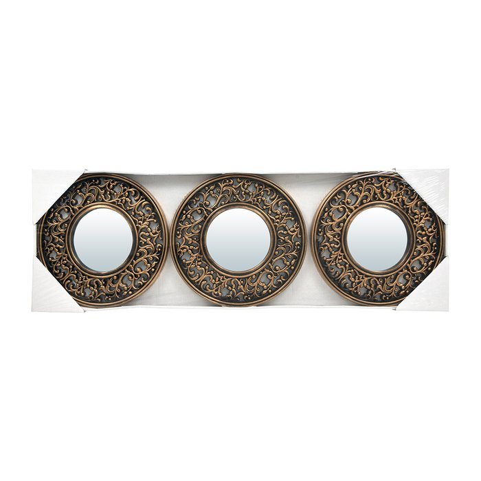 Комплект из трех  настенных декоративных зеркал Лион бронзового цвета - лучшие Настенные зеркала в INMYROOM