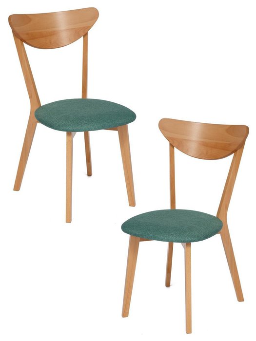 Комплект из двух стульев Maxi бежево-бирюзового цвета